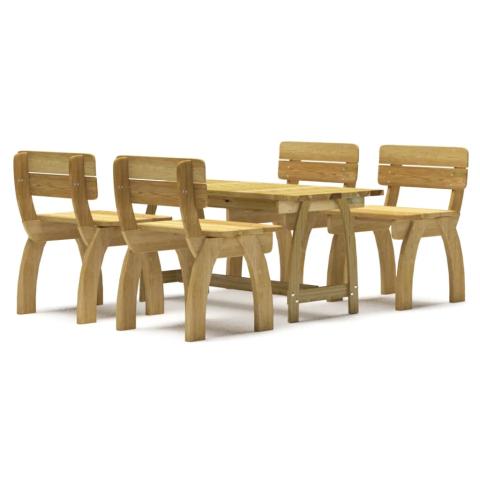 Mobilier de salle à manger de jardin 5 pièces bois de pin imprégné 02_0014592