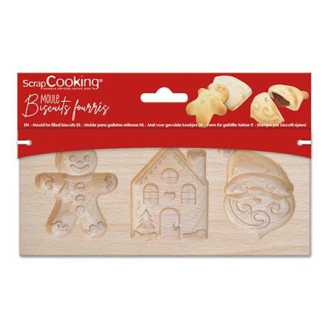 Moule bois biscuits fourrés Noël Scrapcooking Moule bois biscuits fourrés Noël Scrapcooking