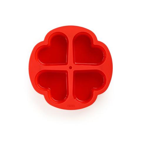 Moule à gâteau cœur 4 parts cake Portion silicone Lékué Moule à gâteau cœur 4 parts cake Portion silicone Lékué