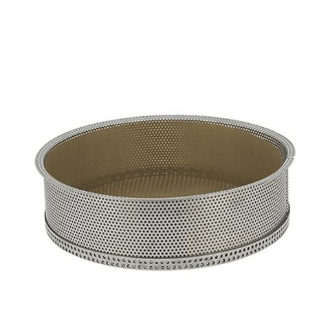 Moule à manqué amovible en inox perforé 24 cm et feuille de cuisson antiadhésive De Buyer