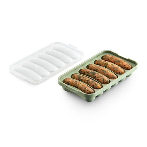 Moule silicone 6 saucisses végétales Veggie sausage vert Lékué Moule silicone 6 saucisses végétales Veggie sausage vert Lékué
