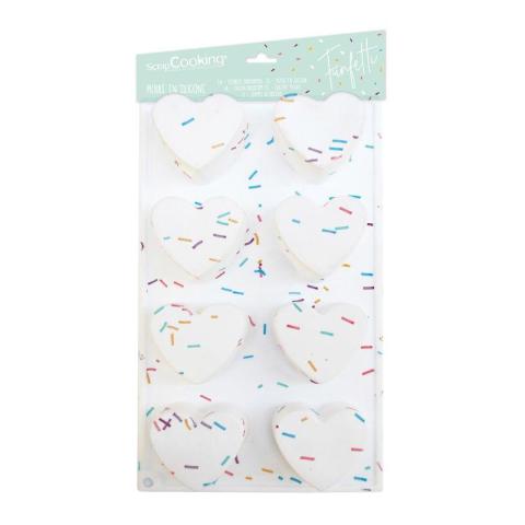 Moule silicone 8 coeurs - Funfetti Scrapcooking