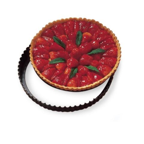 Moule à tarte amovible acier revêtu bords cannelés 24,5 cm Mathon Moule à tarte amovible acier revêtu bords cannelés 24,5 cm Mathon