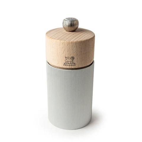 Moulin à sel manuel aluminium et bois Line 12 cm Peugeot