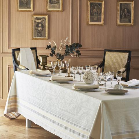 Nappe antitache déperlant coton & autres fibres blanc 172X252 Garnier Thiebaut