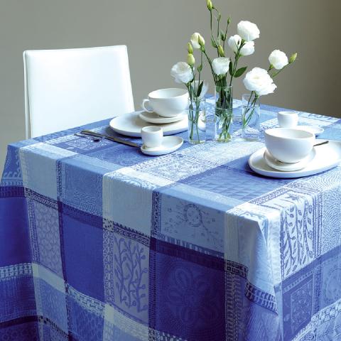 Nappe  pur coton bleu 180x180 Garnier Thiebaut
