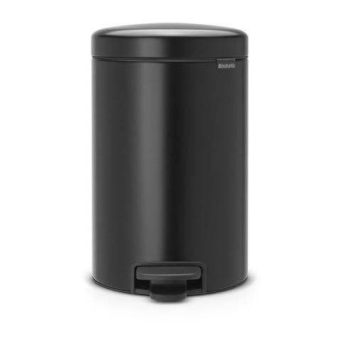 Newicon, 12,0L Poubelle à pédale noir mat (11 37 41) - Brabantia