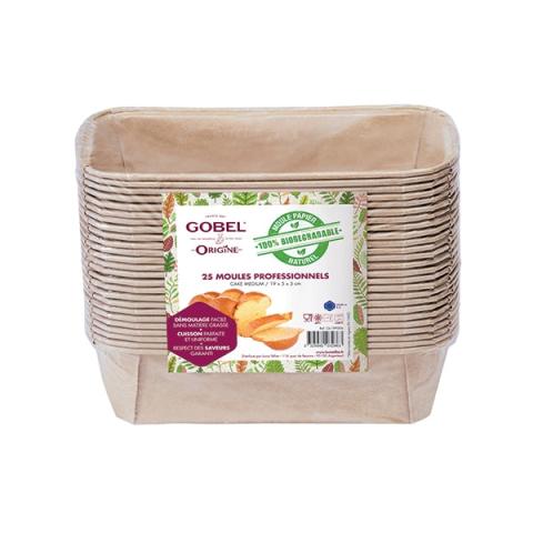 Pack de 25 moules cake en papier médium 19 cm x 8,7 cm Gobel