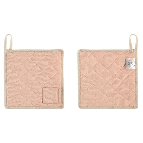 Paire de maniques de cuisine en coton recyclé saumon Witloft