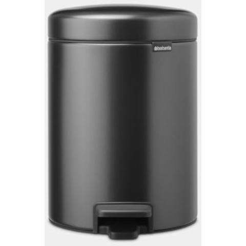Petit seau de salle de bain avec couvercle NewIcon 5 l poubelle à pédale anti-odeurs avec seau intérieur amovible pour salle de bain, toilettes ou petits espaces Confident Grey - Brabantia