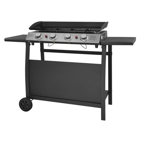 Plancha au gaz VALENCIA - 4 brûleurs 10kW + chariot Happy Garden