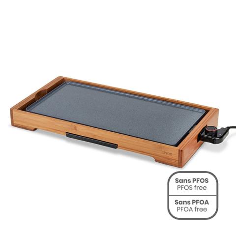 Plancha bambou revêtement céramique 2200 W DOC322 Livoo Plancha bambou revêtement céramique 2200 W DOC322 Livoo