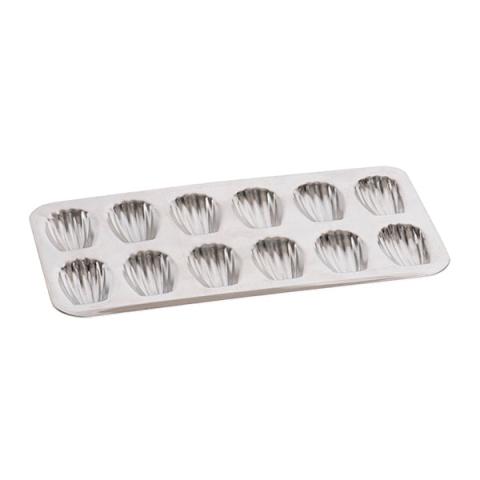 Plaque de 12 madeleines en fer blanc Gobel
