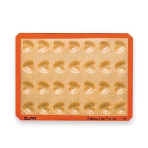 Plaque de 28 empreintes mini-cœurs Silpat