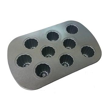 Plaque 9 canelés en acier revêtu anti adhérent 34 cm Baumalu Plaque 9 canelés en acier revêtu anti adhérent 34 cm Baumalu