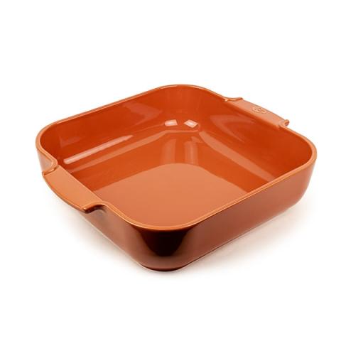 Plat carré céramique terracotta 36 cm Peugeot