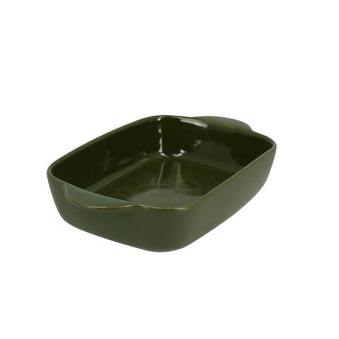 Plat à four rectangulaire Octave en grès vert 21,8 x 13,5 cm  Menastyl