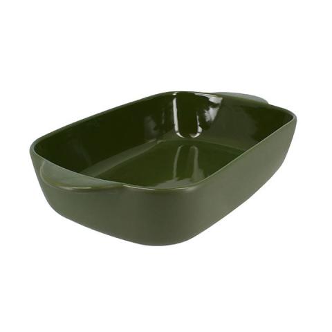 Plat à four rectangulaire Octave en grès vert 38 x 23 cm  Menastyl