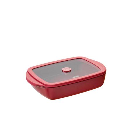 Plat à four rectangulaire en verre borosilicate avec couvercle Grenat 0,8 L Pebbly Plat à four rectangulaire en verre borosilicate avec couvercle Grenat 0,8 L Pebbly