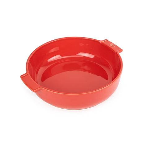 Plat four rond céramique rouge 27 cm Peugeot