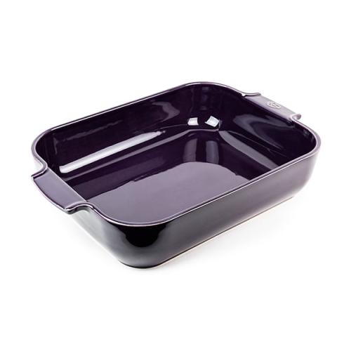 Plat rectangulaire céramique aubergine 40 cm Peugeot