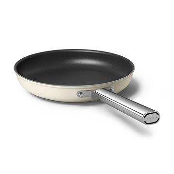 Poêle aluminium antiadhésive 30 cm crème mat Smeg