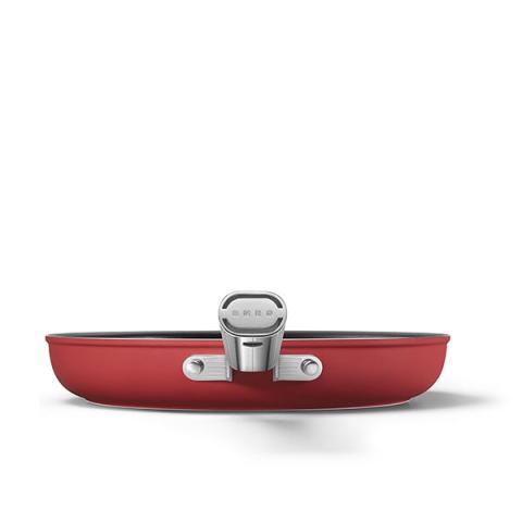 Poêle aluminium antiadhésive 30 cm rouge mat Smeg