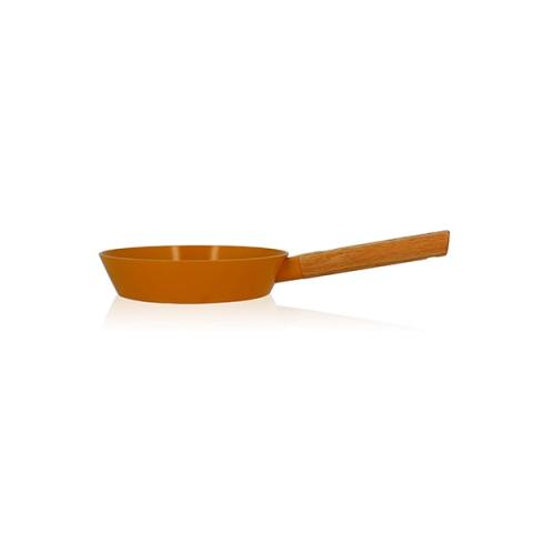 Poêle Ector induction aluminium revêtu manche en bois 20 cm jaune Ogo