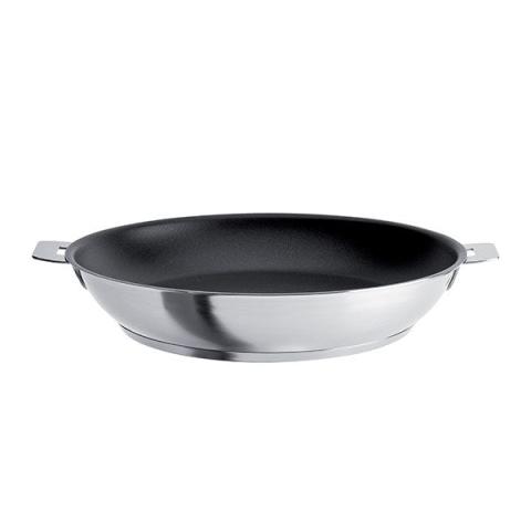 Poêle haute inox antiadhérente Strate sans manche 28 cm Cristel Poêle haute inox antiadhérente Strate sans manche 28 cm Cristel