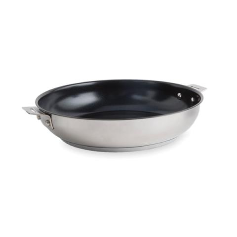 Poêle inox revêtement antiadhérent céramique Clips'Inox sans manche 24 cm Mathon