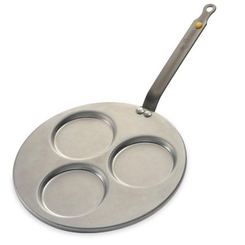 Poêle trois blinis tôle de fer blanc Mineral B Element 27 cm De Buyer