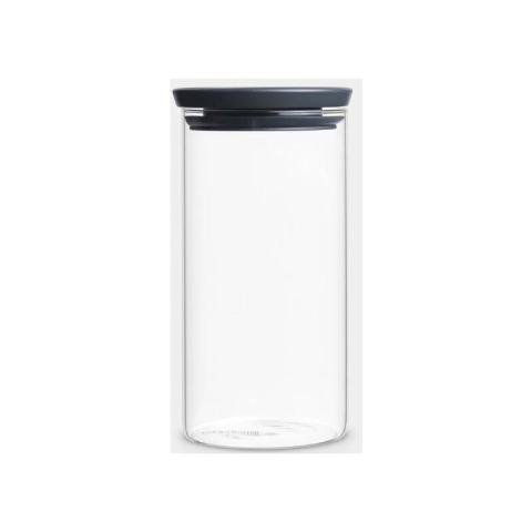 Pot en verre saclable 1.1l gris foncé