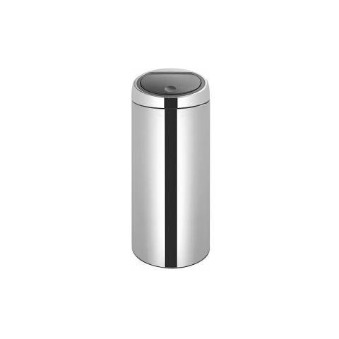 Poubelle 30 litres Brabantia Touch Bin ronde inox - Inox