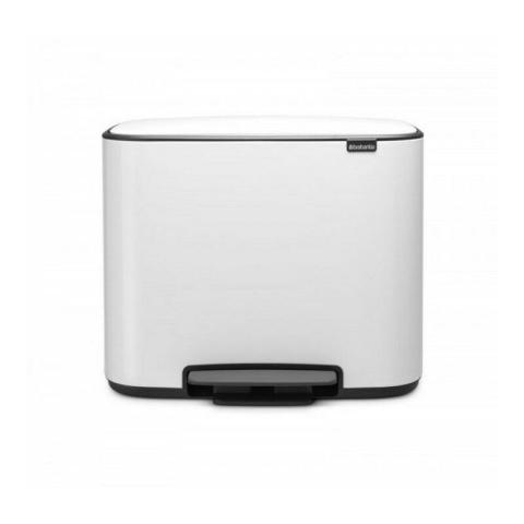 Poubelle à pédale 2 seaux 11+23l blanc Brabantia 121142 - blanc