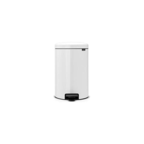 Poubelle métal blanc 20 litres Brabantia ronde à pédale - Blanc