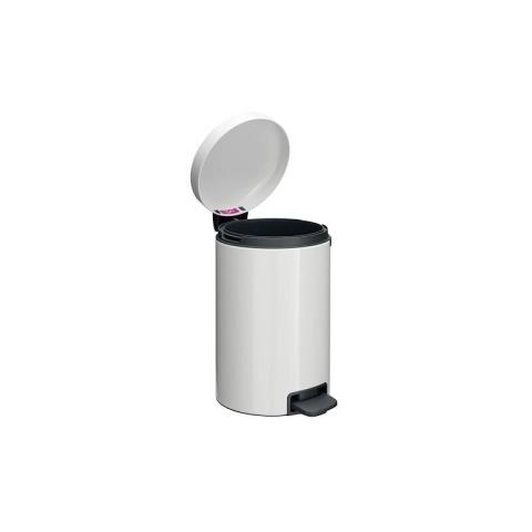 Poubelle métal blanc 20 litres Brabantia ronde à pédale