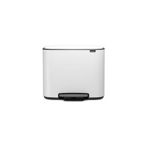 Poubelle a pedale 11+23L deux compartiments blanc