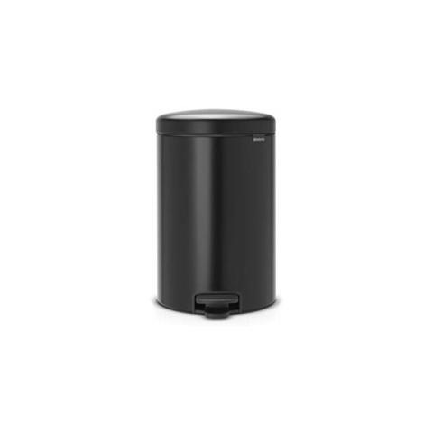 Poubelle à pédale, acier inoxydable, noir mat, 20 l - Brabantia
