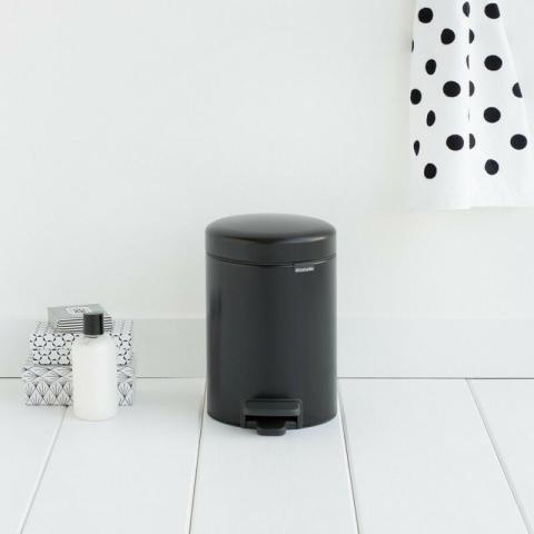 Poubelle a pedale NewIcon - 3L - Noir mat - Brabantia