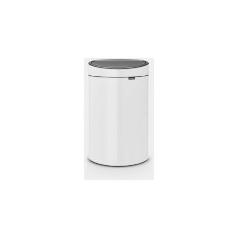 Poubelle Touch Touch Bin New, 40L - Blanche Poubelle Touch Touch Bin New, 40L - Blanche