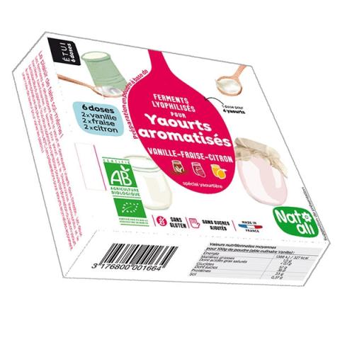 Préparation en poudre pour yaourts aromatisés Vanille   Fraise   Citron Nat-ali