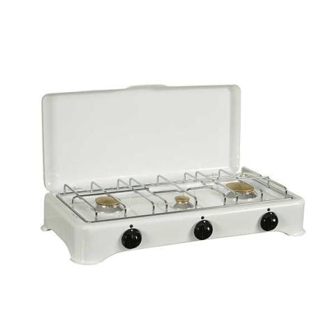 Réchaud gaz 3 brûleurs émaillé blanc 5327C Kitchen Chef Professional