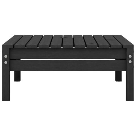 Repose-pied de jardin noir bois de pin solide 02_0014949