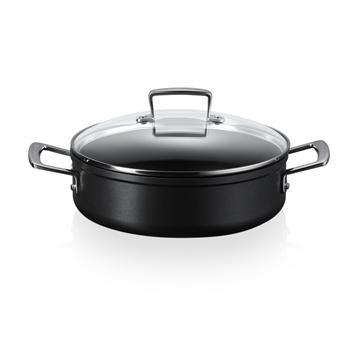 Sauteuse rondeau anti-adhérente Les Forgées 24 cm et couvercle en verre Le Creuset