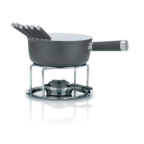 Service à fondue revêtement céramique 6 personnes gris Kela Service à fondue revêtement céramique 6 personnes gris Kela