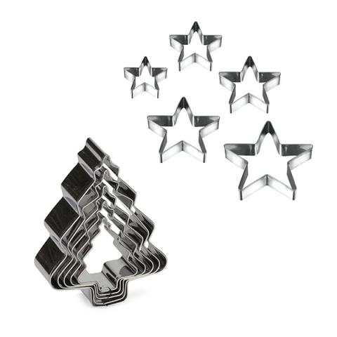 Set de 10 emporte-pièces étoiles et sapin