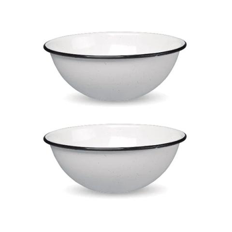 Set de 2 bols blancs émaillés 18 cm Graniteware Set de 2 bols blancs émaillés 18 cm Graniteware