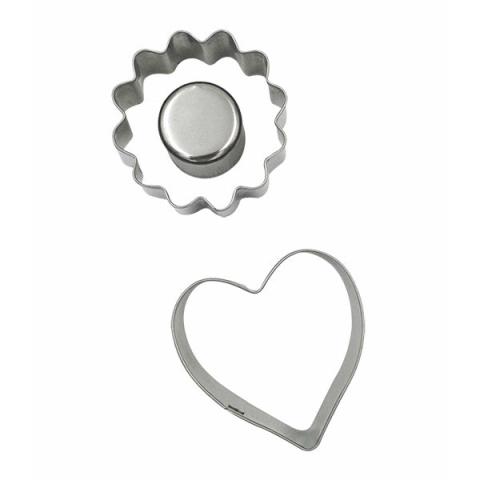 Set 2 emporte-pièces pour biscuits fourrés coeur et fleur Patisse Set 2 emporte-pièces pour biscuits fourrés coeur et fleur Patisse