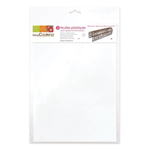 Set 2 feuilles plastiques réutilisables semi-rigide format A4 Scrapcooking