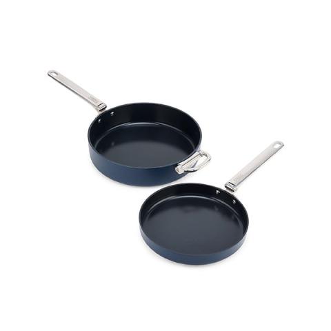 Set de 2 Poêles en aluminium revêtu Space 24 et 28 cm et séparateur protecteur  Joseph Joseph